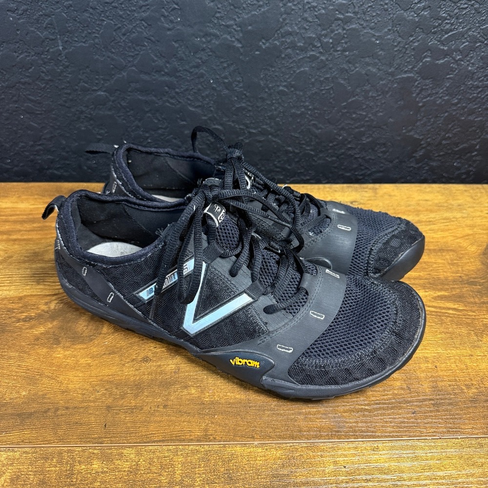New Balance Minimus MT10BK Black Mesh Trail Running Shoes Mens Size 10